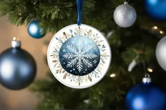 Round Christmas Ornament Sublimation|Clipart Product Image 3