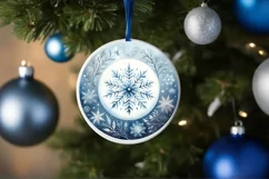 Round Christmas Ornament Sublimation|Clipart Product Image 3