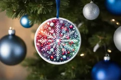 Round Christmas Ornament Sublimation|Clipart Product Image 3