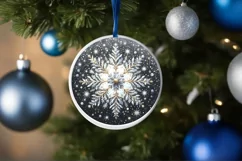 Round Christmas Ornament Sublimation|Clipart Product Image 3