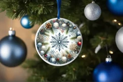 Round Christmas Ornament Sublimation|Clipart Product Image 1