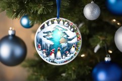 Watercolor Christmas Penguins Ornament Product Image 4