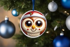 Shiny Christmas Face Round Owl Product Image 3