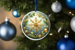 Round Christmas Ornament Sublimation|Clipart Product Image 3