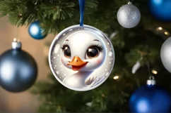Sparkling Swan Christmas Ornament Sublimation PNG Product Image 3