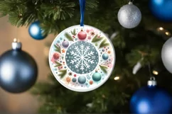 Round Christmas Ornament Sublimation|Clipart Product Image 3