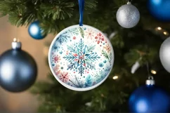 Round Christmas Ornament Sublimation|Clipart Product Image 3