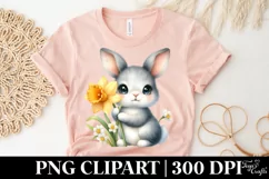 Easter Bunny Egg Flower, Clipart |T-shirt, Mug PNG Product Image 4