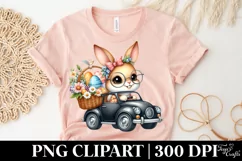 Easter Bunny Black Car Flower, Clipart |T-shirt, Mug PNG Product Image 5