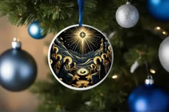 Nativity Scene Christmas Round Ornament Product Image 4