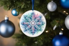 Snow Flake Christmas Round Cute Ornament Sublimation Product Image 4