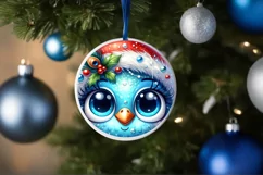 Shiny Christmas Peacock Ornament Sublimation PNG Product Image 1
