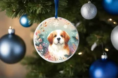 Dog Christmas Ornament Sublimation PNG Product Image 1