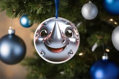 Shiny Christmas Face Round Rhino Sublimation PNG Product Image 3