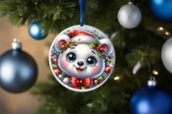 Shiny Christmas Bear Ornament Sublimation PNG Product Image 3