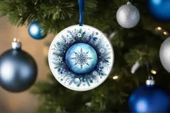 Round Christmas Ornament Sublimation|Clipart Product Image 3