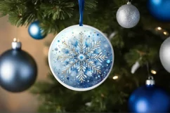 Round Christmas Ornament Sublimation|Clipart Product Image 1