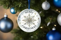 Round Christmas Ornament Sublimation|Clipart Product Image 1