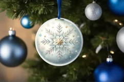 Round Christmas Ornament Sublimation|Clipart Product Image 1