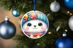 Cute Vintage Christmas Seal Digital PNG Product Image 4