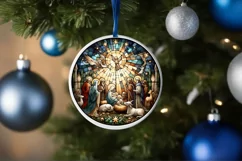 Round Christmas Ornament Sublimation|Clipart Product Image 1