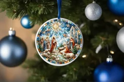 Round Christmas Ornament Sublimation|Clipart Product Image 3