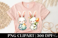 Easter Bunnies Egg Flower, Clipart |T-shirt, Mug PNG Product Image 5