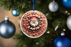 Thank Santa Christmas Round Cute Ornament Sublimation Product Image 4