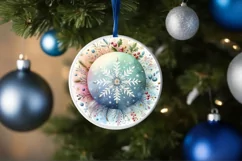 Round Christmas Ornament Sublimation|Clipart Product Image 3