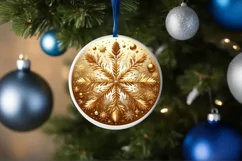 Round Christmas Ornament Sublimation|Clipart Product Image 3