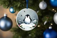 Winter Penguin Watercolor PNG Product Image 1