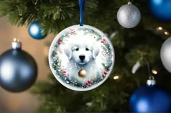 Pastel Christmas Dog Watercolor PNG Product Image 4