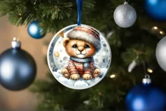 Cute Baby Lion on Moon PNG Product Image 4