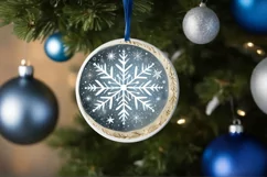 Round Christmas Ornament Sublimation|Clipart Product Image 1