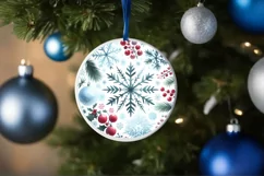Round Christmas Ornament Sublimation|Clipart Product Image 3