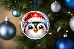 Shiny Christmas Penguin Ornament Sublimation PNG Product Image 3