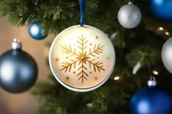 Round Christmas Ornament Sublimation|Clipart Product Image 1
