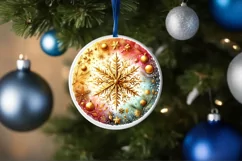 Round Christmas Ornament Sublimation|Clipart Product Image 1