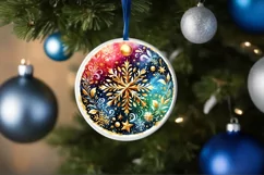 Round Christmas Ornament Sublimation|Clipart Product Image 1