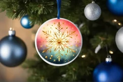 Round Christmas Ornament Sublimation|Clipart Product Image 1