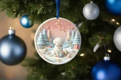 Round Christmas Ornament Sublimation|Clipart Product Image 4