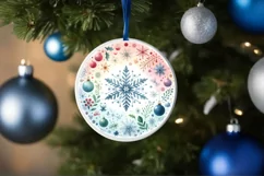 Round Christmas Ornament Sublimation|Clipart Product Image 1