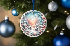 Christmas Scene Molten Candy Sublimation PNG Product Image 1
