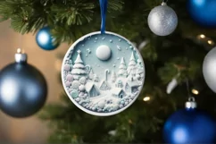 Christmas Scene Molten Candy Sublimation PNG Product Image 4