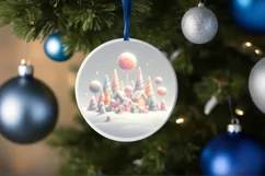 Christmas Scene Molten Candy Sublimation PNG Product Image 1