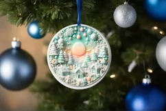 Christmas Scene Molten Candy Sublimation PNG Product Image 1