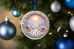 Christmas Scene Molten Candy Sublimation PNG Product Image 1