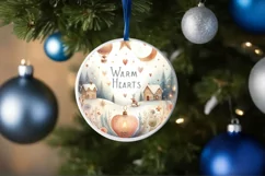 Watercolor Christmas Scene Warm Hearts Sublimation PNG Product Image 4