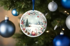 Watercolor Christmas Scene Warm Hearts Sublimation PNG Product Image 4