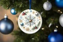 Round Christmas Ornament Sublimation|Clipart Product Image 3